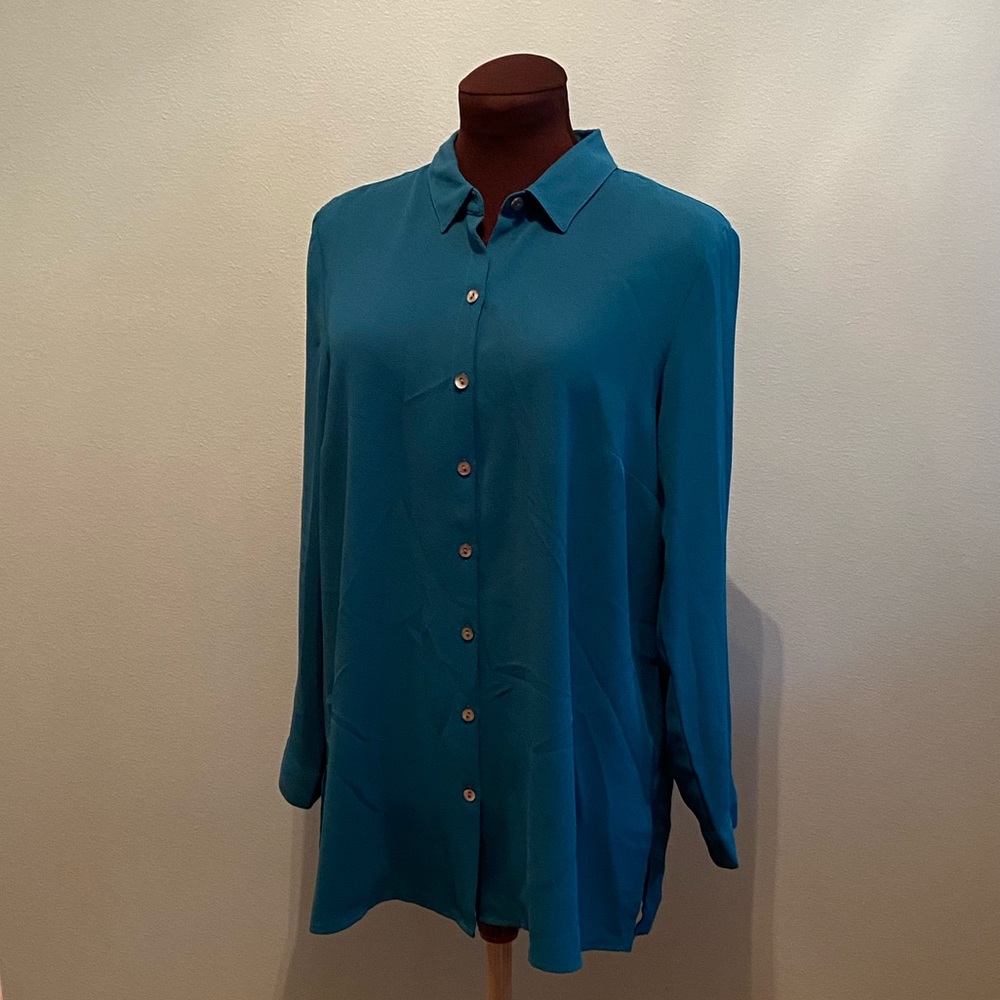 J.Jill emerald green tunic top EUC